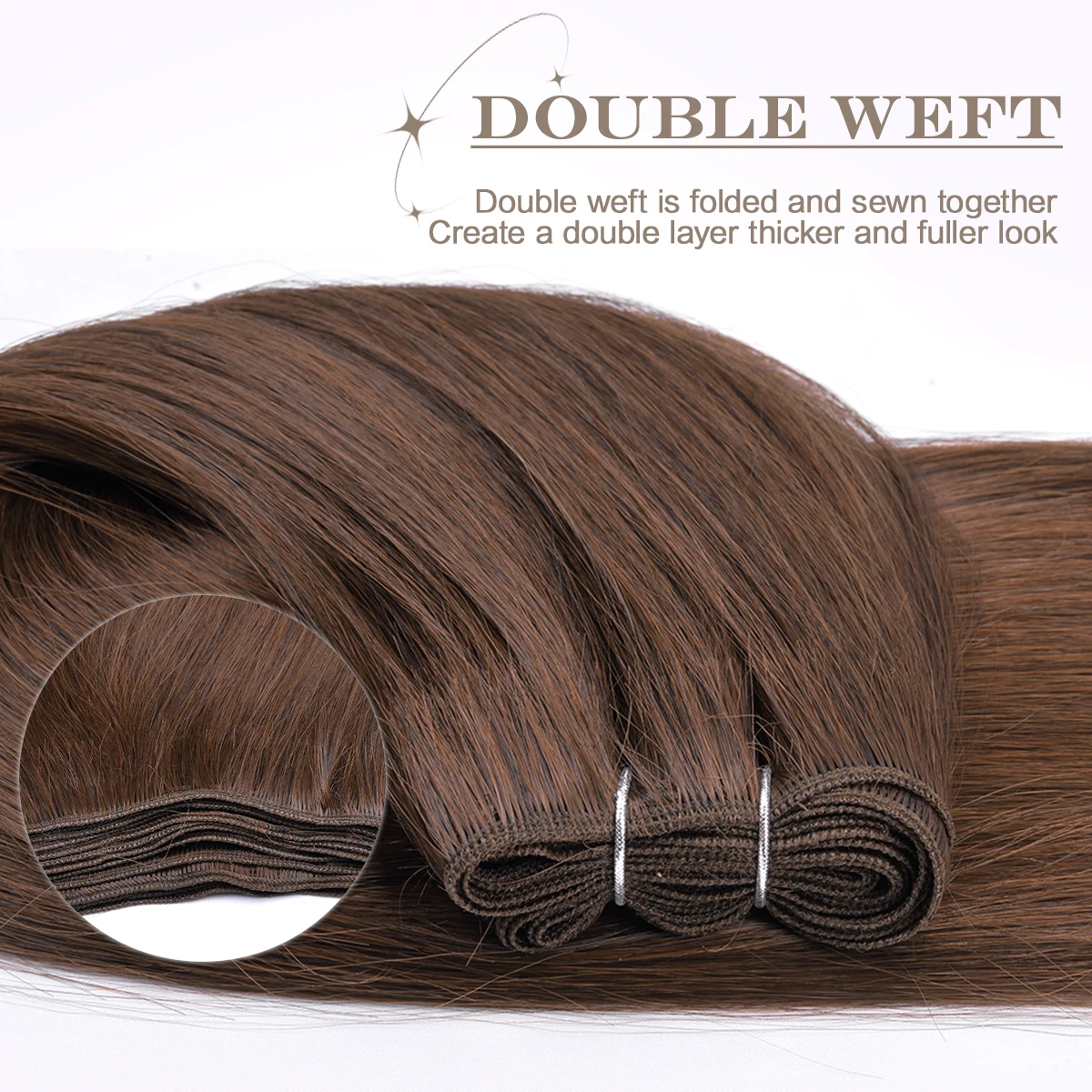 Straight Hair Bundles 26Inch Yaki Bundle Heat Resistant Synthetic Weaveing Extensions for Black Woman