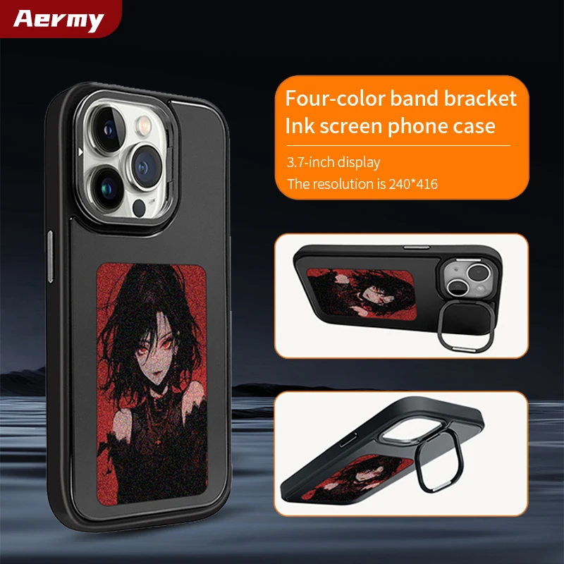 Чехол для телефона с чернильным экраном NFC Aermy DIY, чехол для мобильного телефона с экраном для iPhone 13, 14, 15, 16 Pro Max (art.: 3920d0db54eec) - 3920d0db54eec