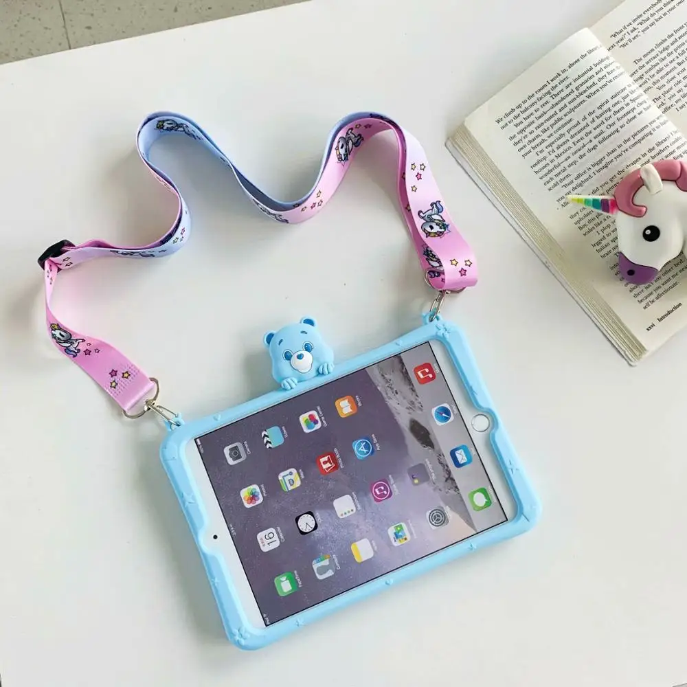 

Kids Cartoon Shockproof Silicone Case For Huawei Mate Pad MatePad 10.4 Inch BAH3-W09 Honor V6 Tablet Case Stand Funda + Straps