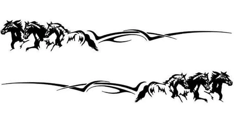 

2 шт., виниловые наклейки с изображением лошади, животных, автомобиля, цветов