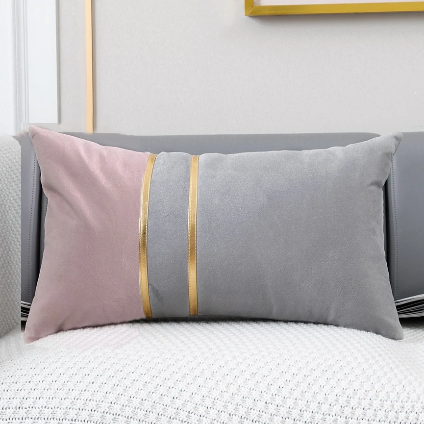 

High Quality Velvet Cushion Cover 30x50cm 45x45cm Decorative Pillows Cover for Sofa Bed Pillow Case Cushions Covers Pink Gray