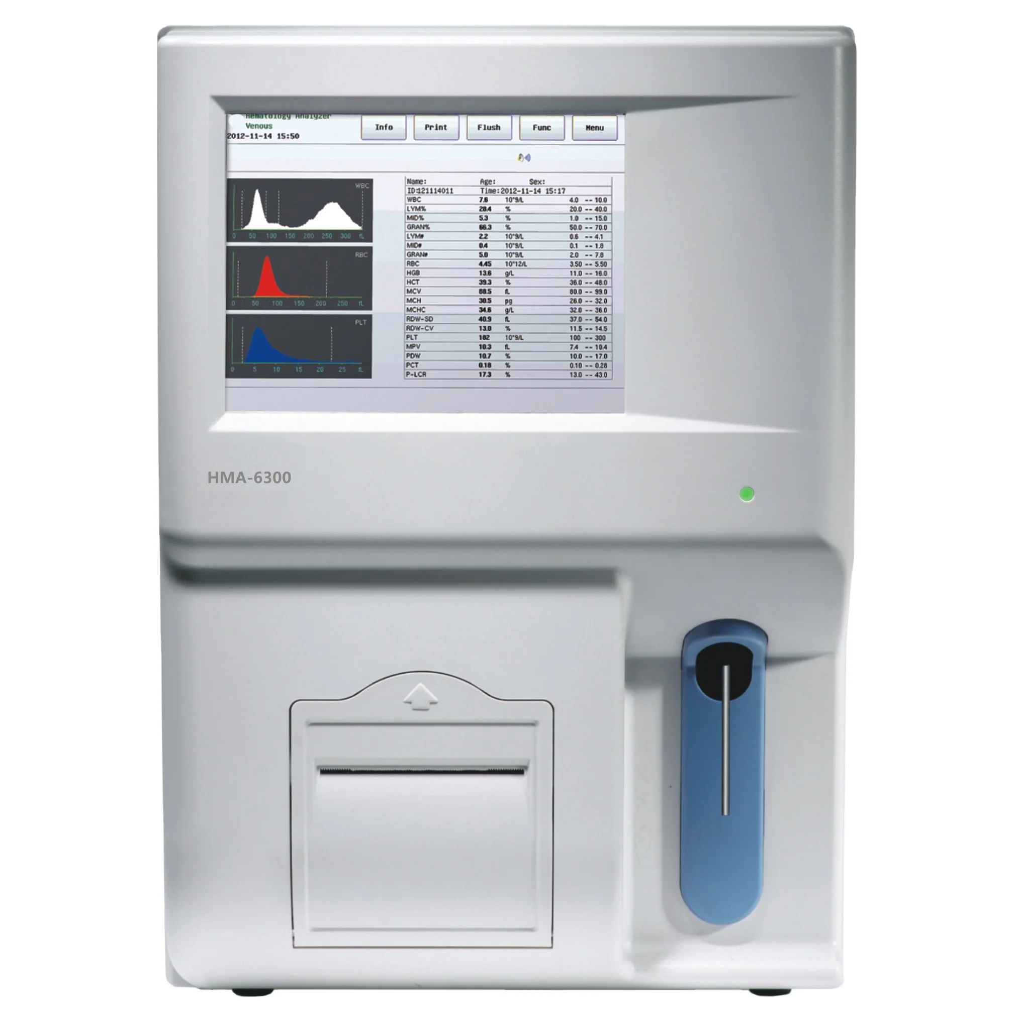 

Good Price HMA-6300 8 inch touch screen 3 part open reagent system Auto Hematology Analyzer for blood test
