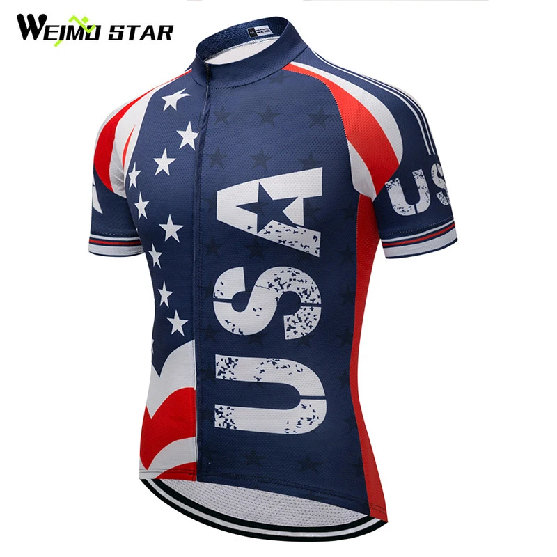 

Weimostar Bike Team Racing Sport USA Cycling Jersey Top Summer Bicycle Cycling Clothing Maillot Ciclismo Road mtb Bike Jersey X1