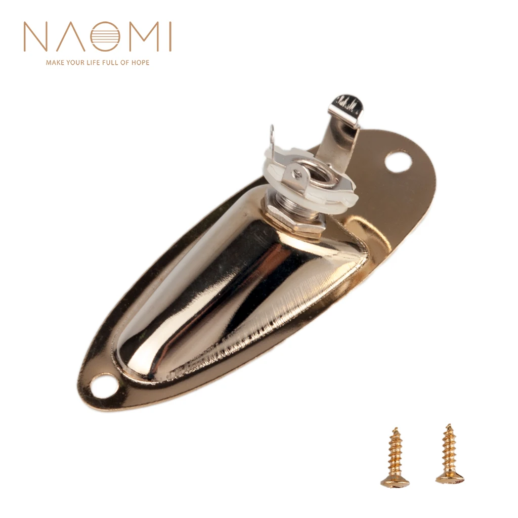 

NAOMI Boat Style Strat Jack Socket Plate 1/4" Guitar Pickup Output Input Jack Plug Socket For Strat Electric Guitars New