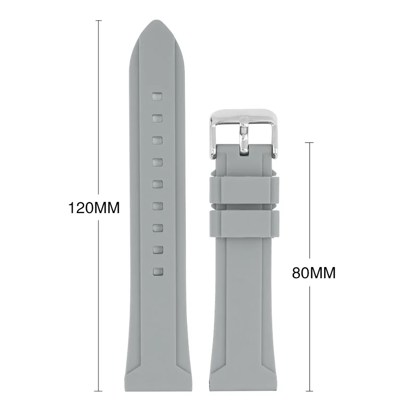 22MM 24MM Watch Strap for Panerai Casio Seiko Soft Silicone Watchband for Fossil Watch High Quality Wrist Belt