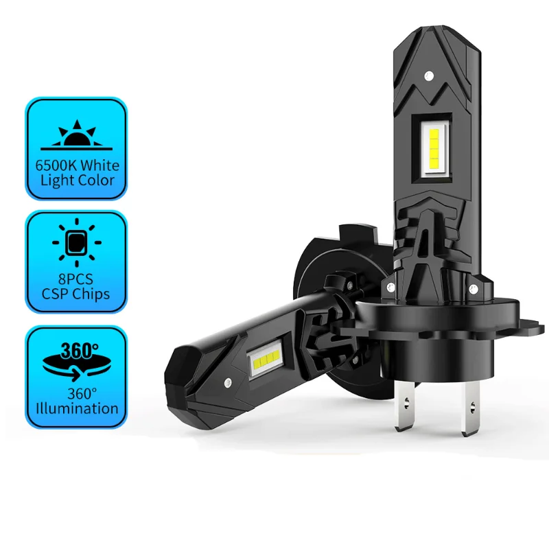 

Car LED Headlights M2LED Front Headlights H7 Fanless Car Modified Headlights, Universal for Far and Near Integration Car Lights