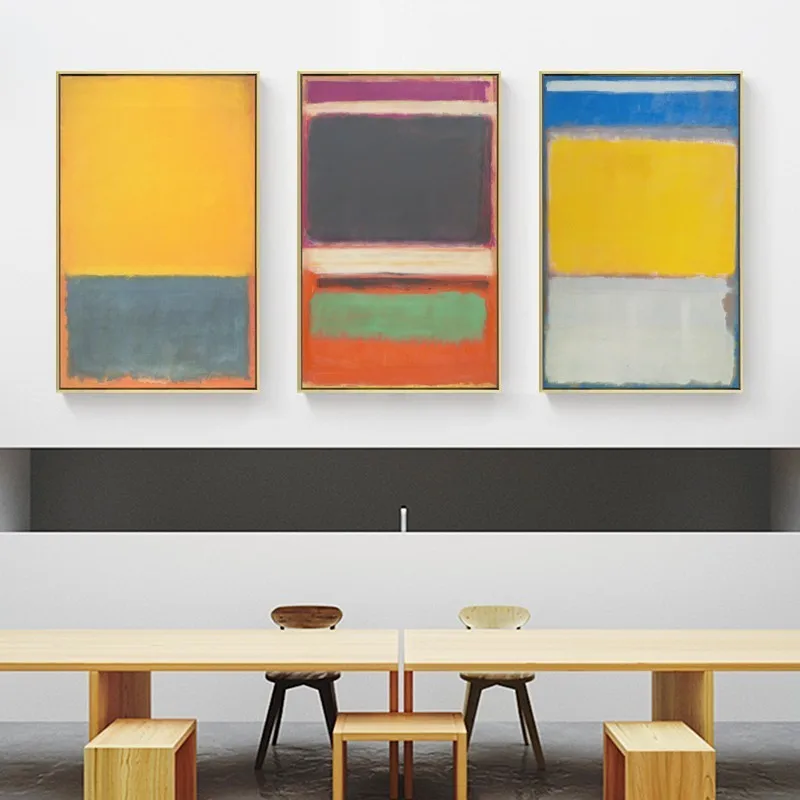 

Vintage Abstract Red Yellow Colorful Master Oil Prints for Living Room Home Decor Canvas Painting Posters Wall Art Pictures