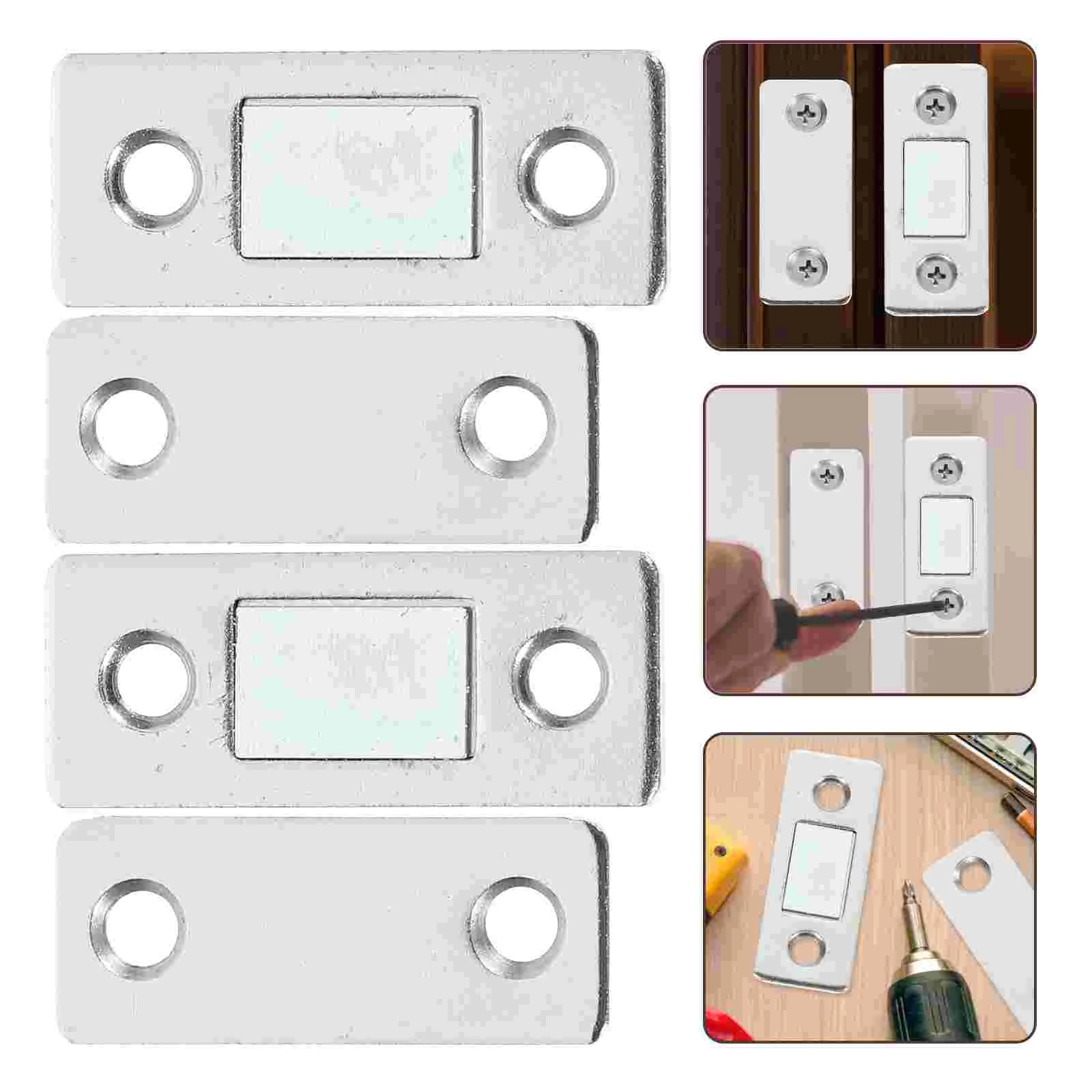 

Punch-free Magnetic Suction Cabinet Catch Latches Doors Closure Magnets Closures