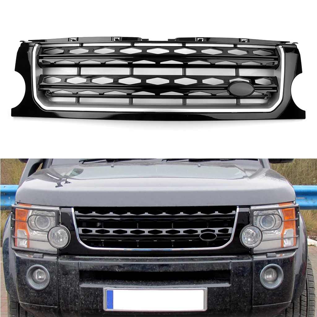 

1Pcs Black Car Front Grille Grill For Land Rover Discovery 3 LR3 2005 2006 2007 2008 2009 Car Accessories