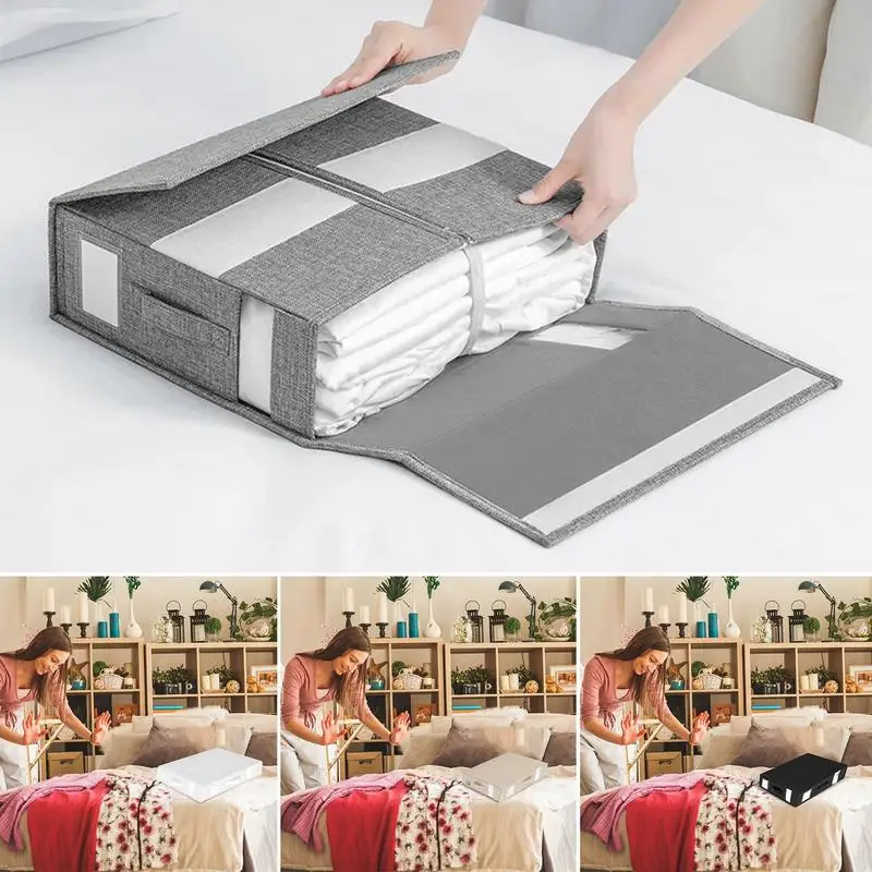 

Foldable Bed Sheet Organizer Durable Blankets Storage Bed Sheet Organizer With Zipper Storage Containers For Duvet Covers