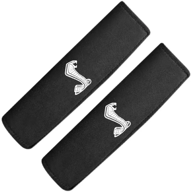 

1pcs Car Safety Belt Ornament Plush Leather Anti-Fur Seatbelt Shoulder Protector For Ford cobra 350 500 2017 2018 2019 2022