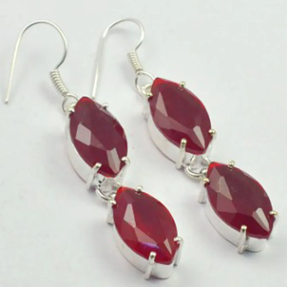 

Серьги из серебра Garnets, покрытые медью, американский размер 59 мм, E3669