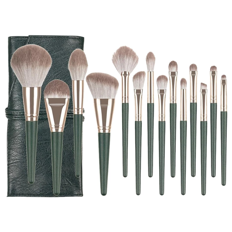 

14 Makeup Tools, Foundation, Eyeshadow, Concealer, Lip Gloss, Makeup Brushes, Makeup Tools With PU Bag