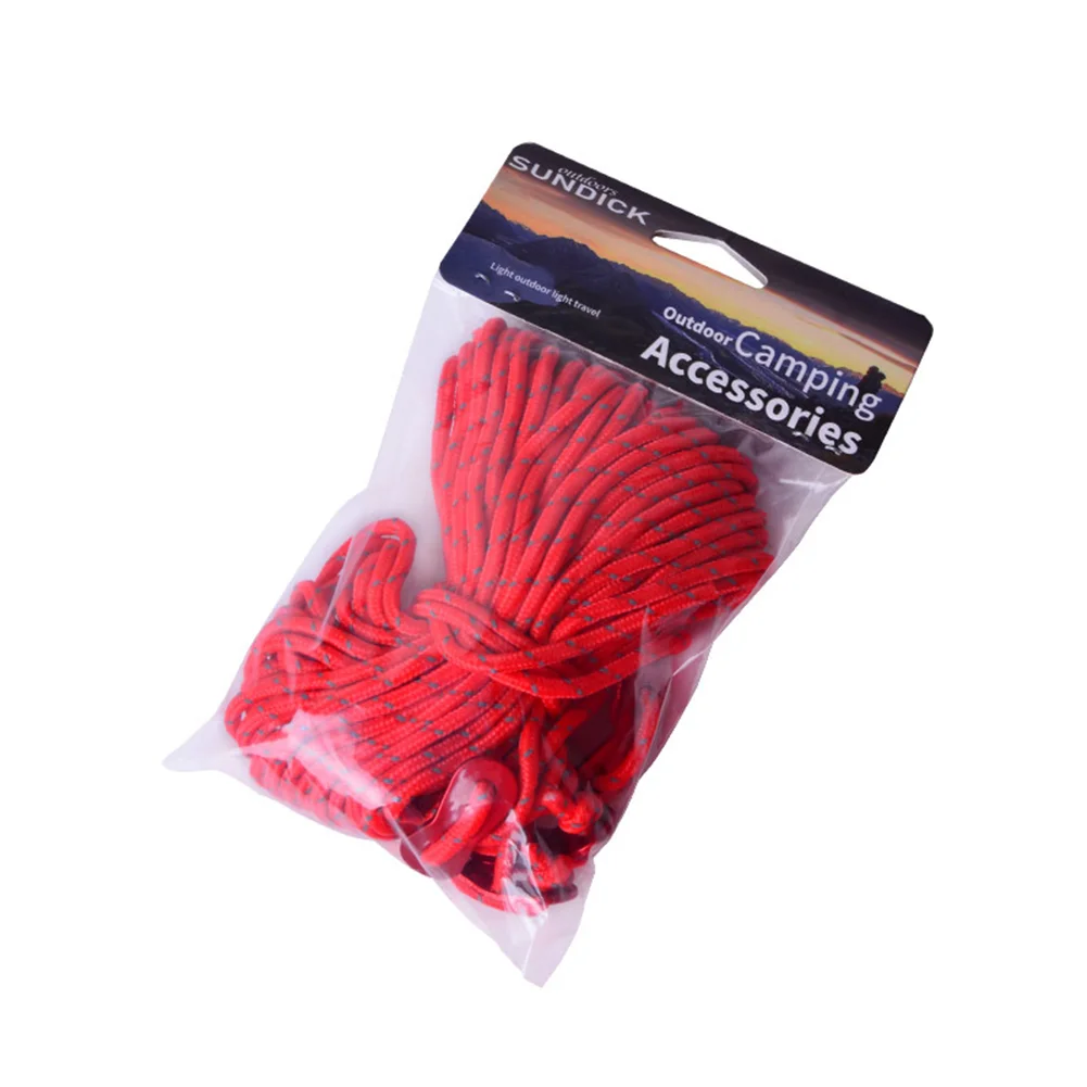

Reflective Cord Camping Guide Ropes Camping Outdoor Sport Windproof With Wind Rope Buckle Red Tent Accessories