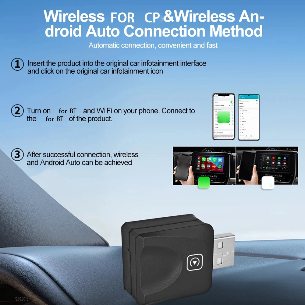 Беспроводной адаптер Carplay Android Auto 2 в 1 умный ключ Plug and Play для проводных моделей
