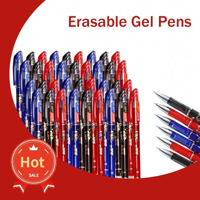 26Pcs Kawaii Erasable Pens 0.5mm Blue red Black refill for Writing Cute Gel Pens School Supplies Stationery Office Accessories