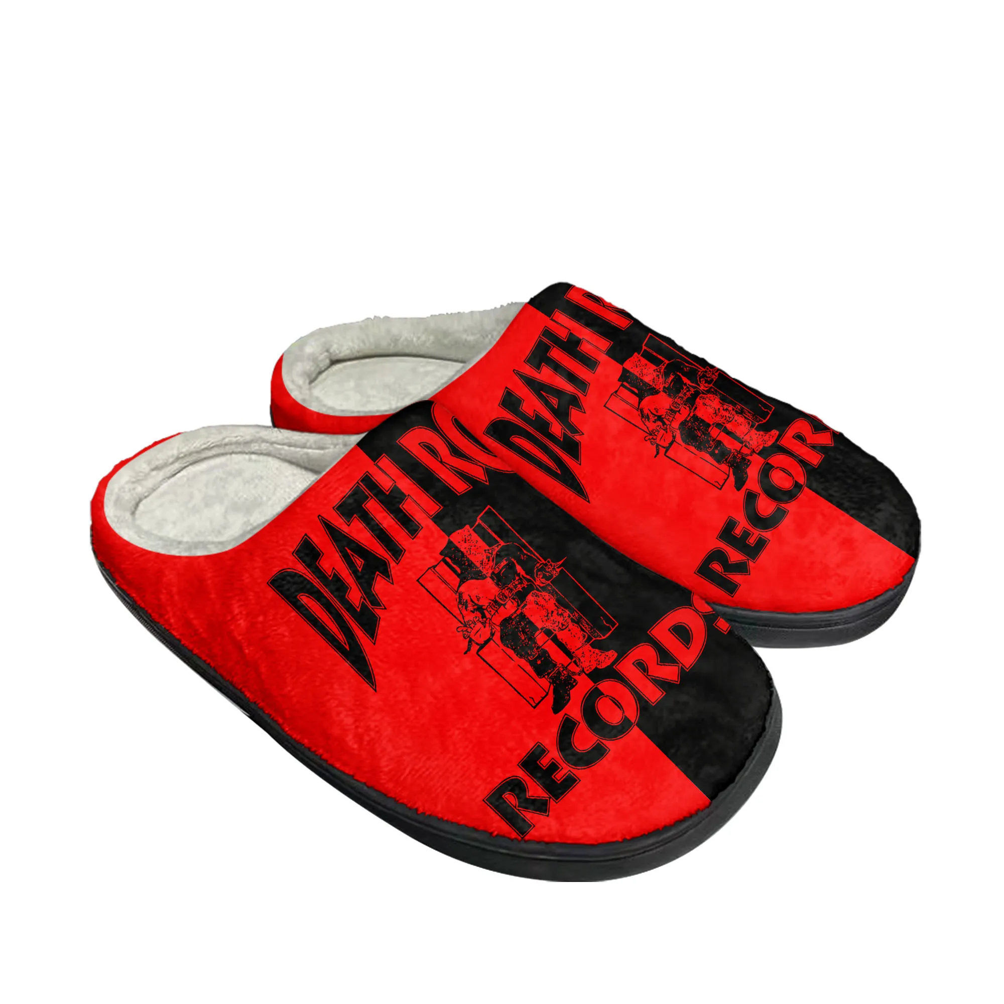 Death Row Records Home Cotton Custom Slippers Mens Womens Sandals Plush Pattern Non-Slip Casual Keep Warm Shoes Thermal Slipper