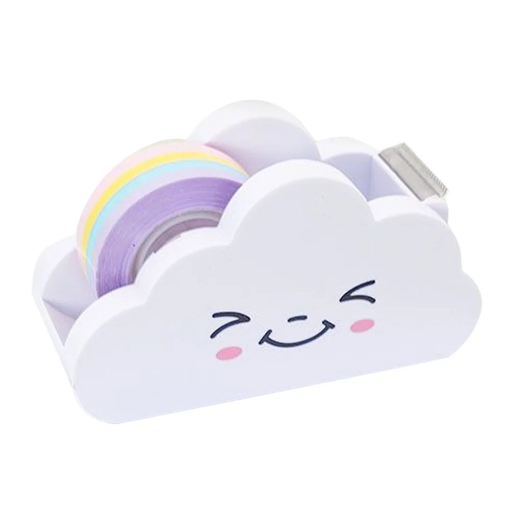

Washipaper Cloud Masking Holder Roll Supplies Rainbow Cute Office Cutting Adhesivemachine Desk Dispenser Cartoon Desktop Tape