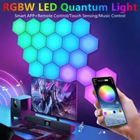 rgb quantum lamp smart app hexagon light wall lamp touch sensor led night light rgbw diy led honeycomb light usb modular lamp 5v