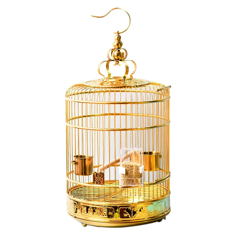With Flower On Top And Bottom And Stainless Steel Bird Cage For Big Wren And Thrush Parrot