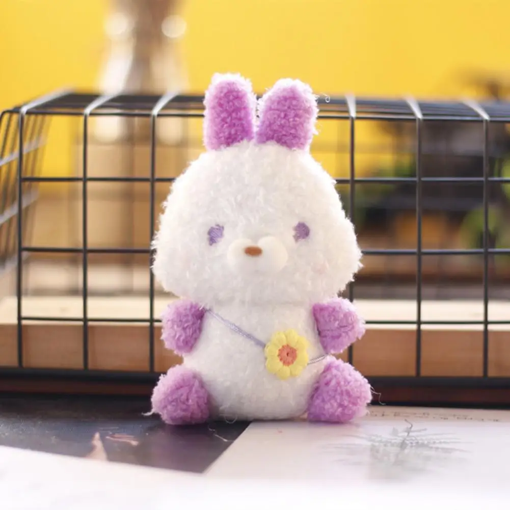 

Helpful Small Bunny Stuffed Doll Pendant Stuffed Plush Keychain Flower Messenger Bag Decorative