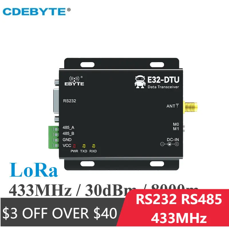 LoRa SX1278 Transmitter CDEBYTE E32-DTU(433L30)-V8 RS232 RS485 433MHz 30dBm 1W Long Range IoT Wireless RF Transceiver Module