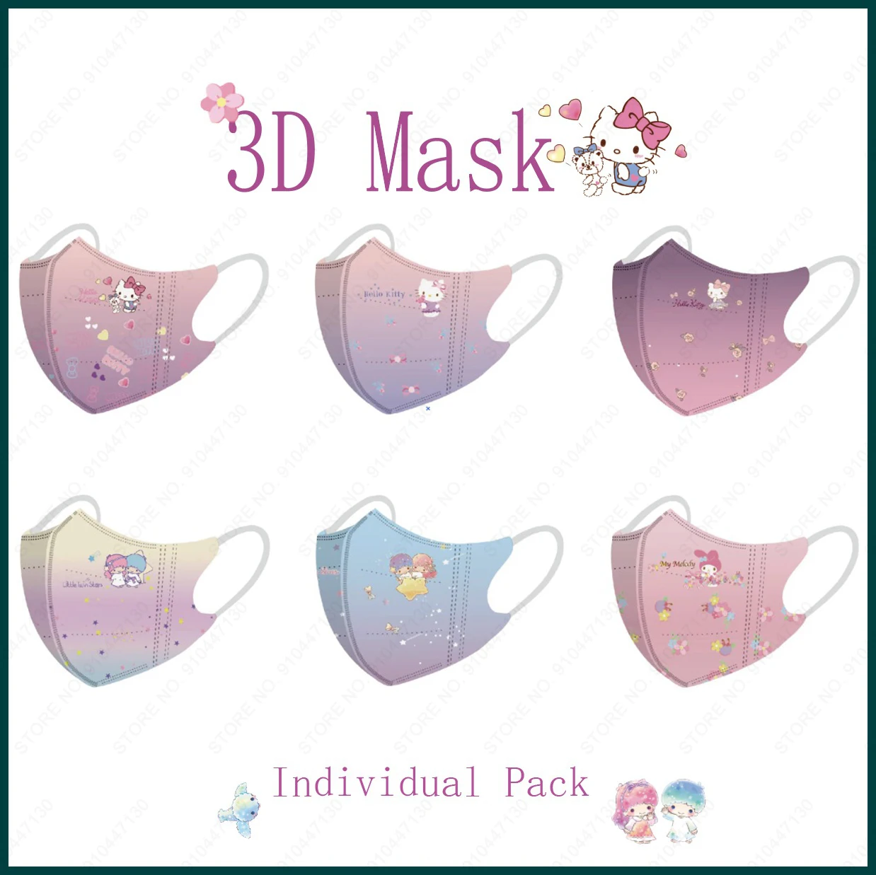 

Sanrio Kids kn95 одноразовая трехслойная дышащая 3D маска для ресниц