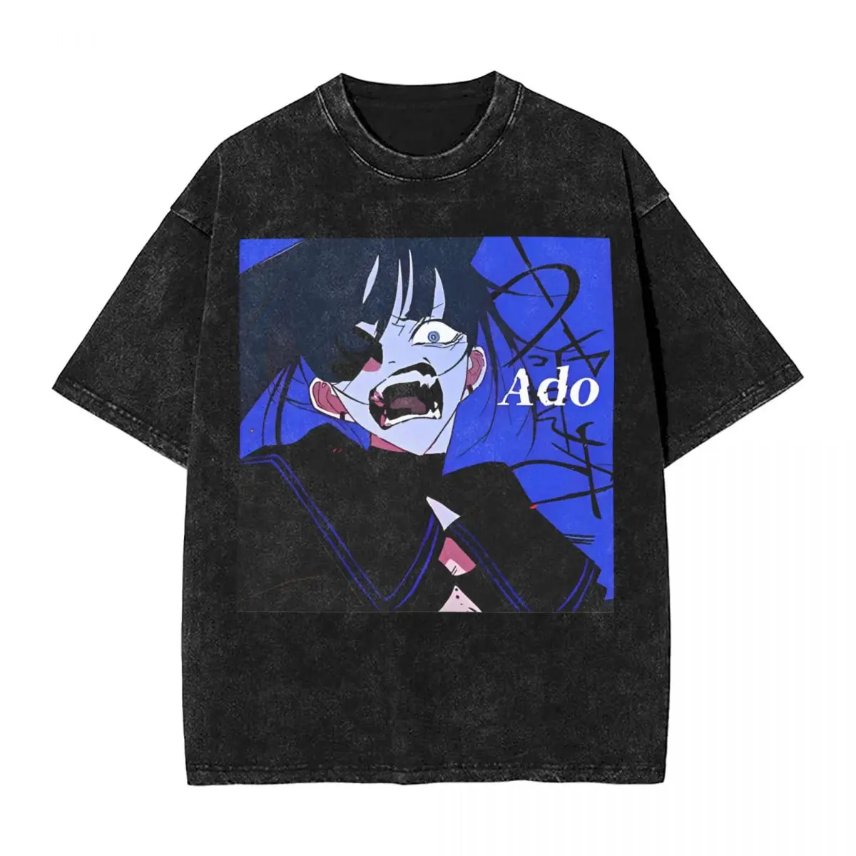 Футболка Ado Useewa мытая футболка большого размера из 100% хлопка готический джерк