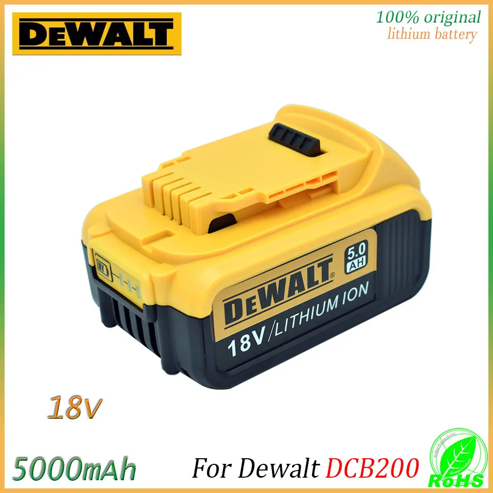18V 5Ah 6Ah Lithium Battery for DeWalt power Tools DCB184 DCB200 rechargeable electric tool set 20v 5000mah Battery