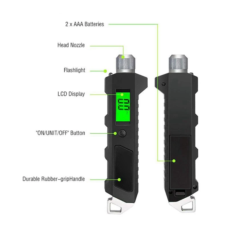 Автомобильные шины цифровой датчик давления воздуха тяжелые двойная головка Guage