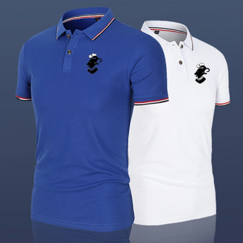 

2022 New Men Polo Shirt Casual Business Tops Brand Polos Shirts Mens Short Sleeve Polo Homme Fashion Slim Lapel Tees M-4XL