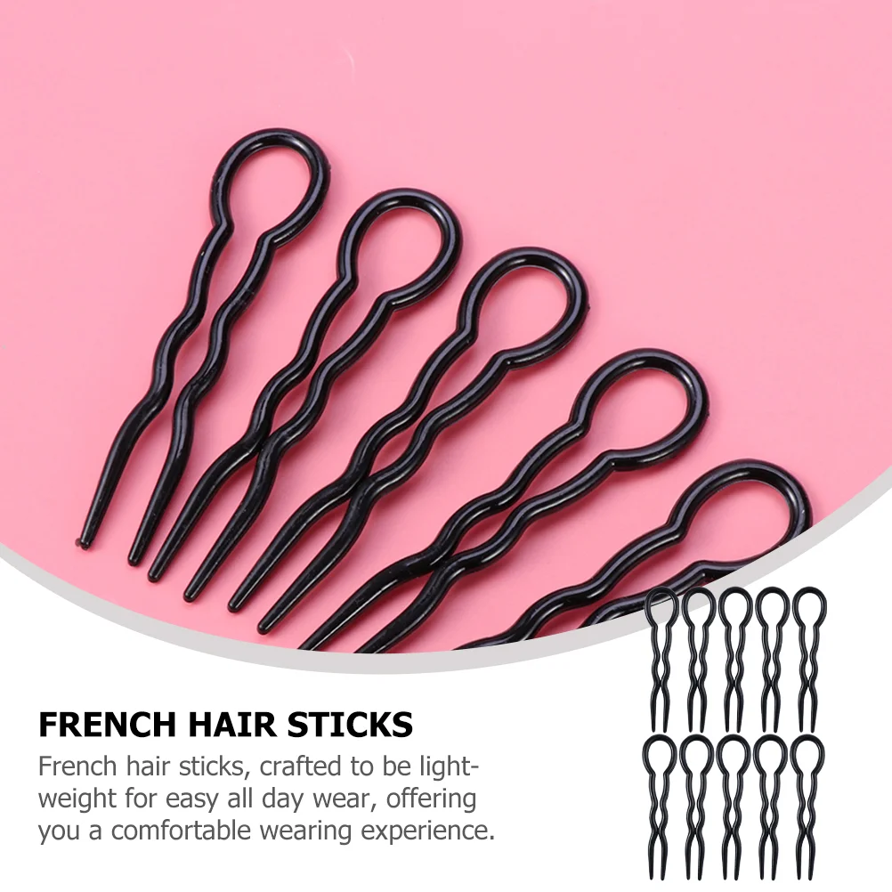 24 шт. инструмент для быстрой укладки волос U-образные вилки (черные) декоративные