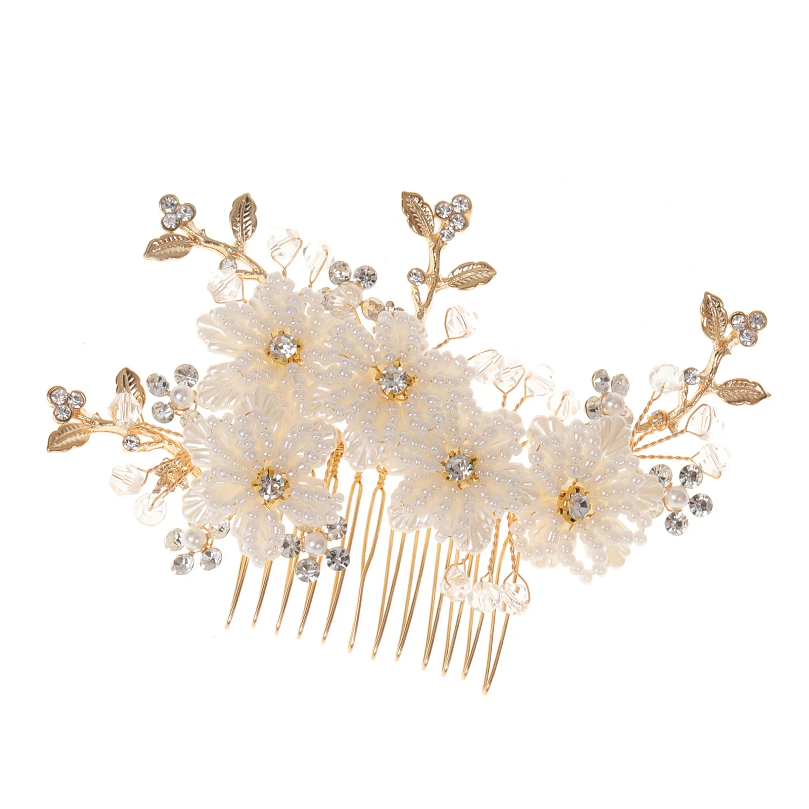 

12-teeth Hair Combs Clips Headpiece Beaded Flower Messy Bun Maker Hair Jewelry for Valentine's Day Christmas Headwear NOV99