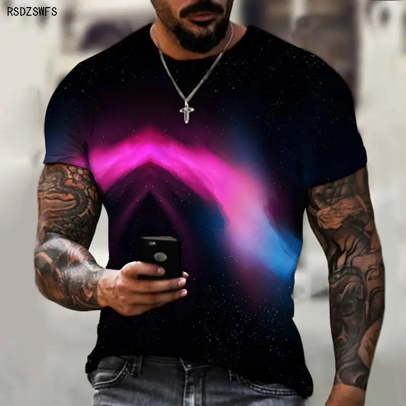 

Men's summer sports fashion t-shirt art colorful 3D printing quick-drying breathable World Cup football jersey jogging