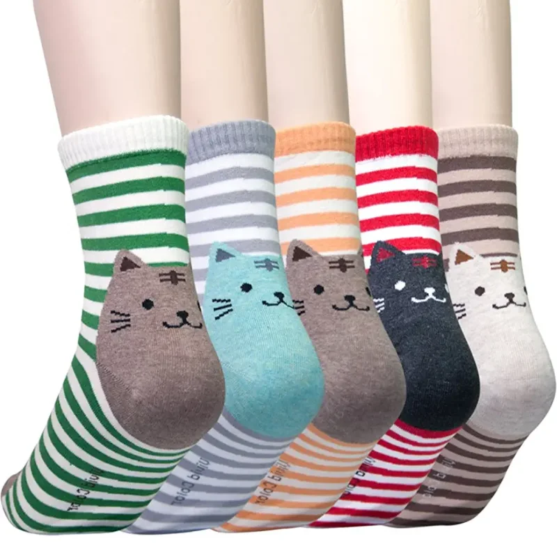 

Women's Cute Animal Socks Cotton SocksCat Patterned Novelty Fun Socks Gift 1Pairs 3Pairs 5 Pairs