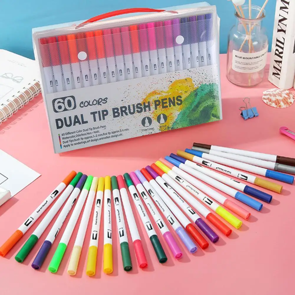 

Двухсторонняя Акварельная ручка для рисования, эстетические профессиональные принадлежности, школьные детские художественные принадлежности, мультипликационные H1A7