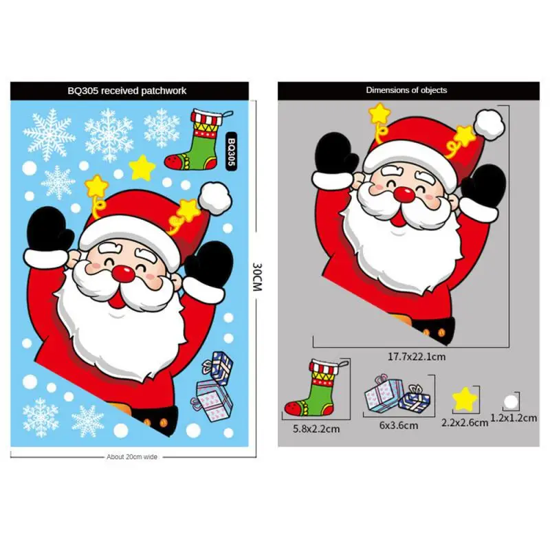 2025 Санта-Клаус снеговик олень снежинка стеклянные наклейки веселый