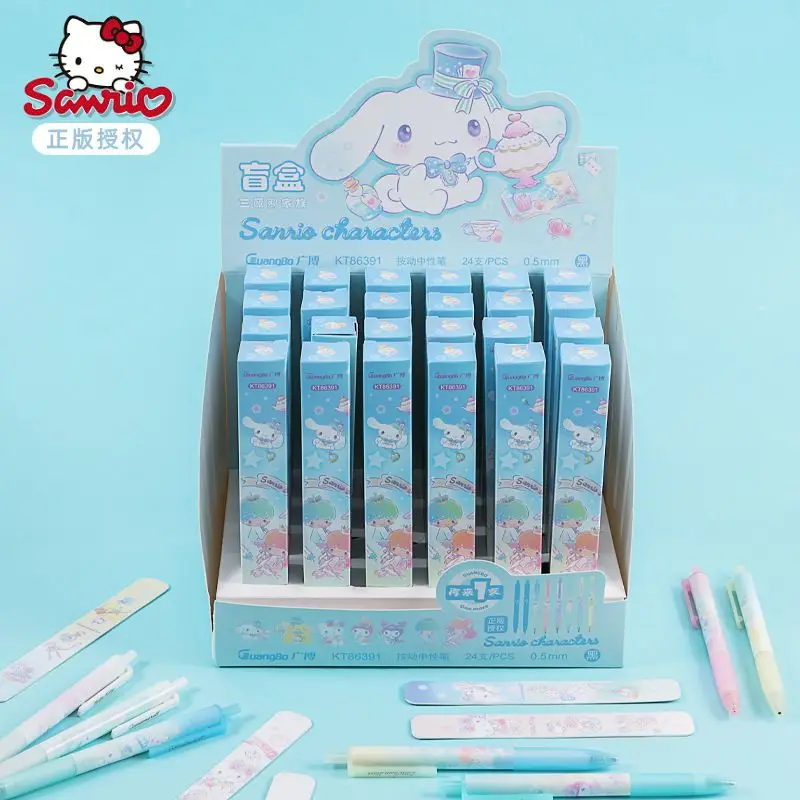 

Sanrio периферическая кавайная мультяшная Милая рулонная гелевая ручка с корицей маленькая двойная звезда фоторучка креативная Подарочная к...