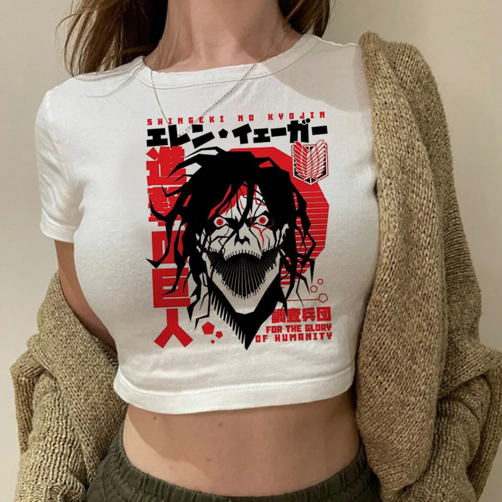 Shingeki No Kyojin укороченный топ babydoll винтажные милые летние кокетки gyaru уличная одежда