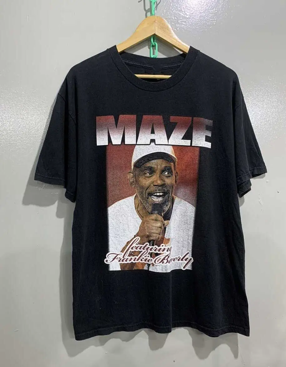 Vtg Maze Frankie Beverly Live In Tour Full Size Unisex Black Tee Shirt BL196