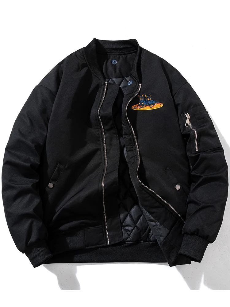 Куртка-бомбер с вышивкой для мужчин и женщин модная зимняя бейсбольная куртка в