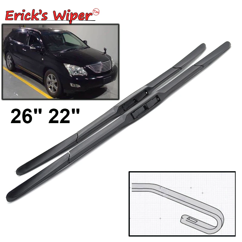 

Стеклоочиститель Erick's LHD передние гибридные щетки стеклоочистителя для Toyota Harrier U3 2003-2012 лобовое стекло лобовое стекло щетки от дождя 26 "+ 22"