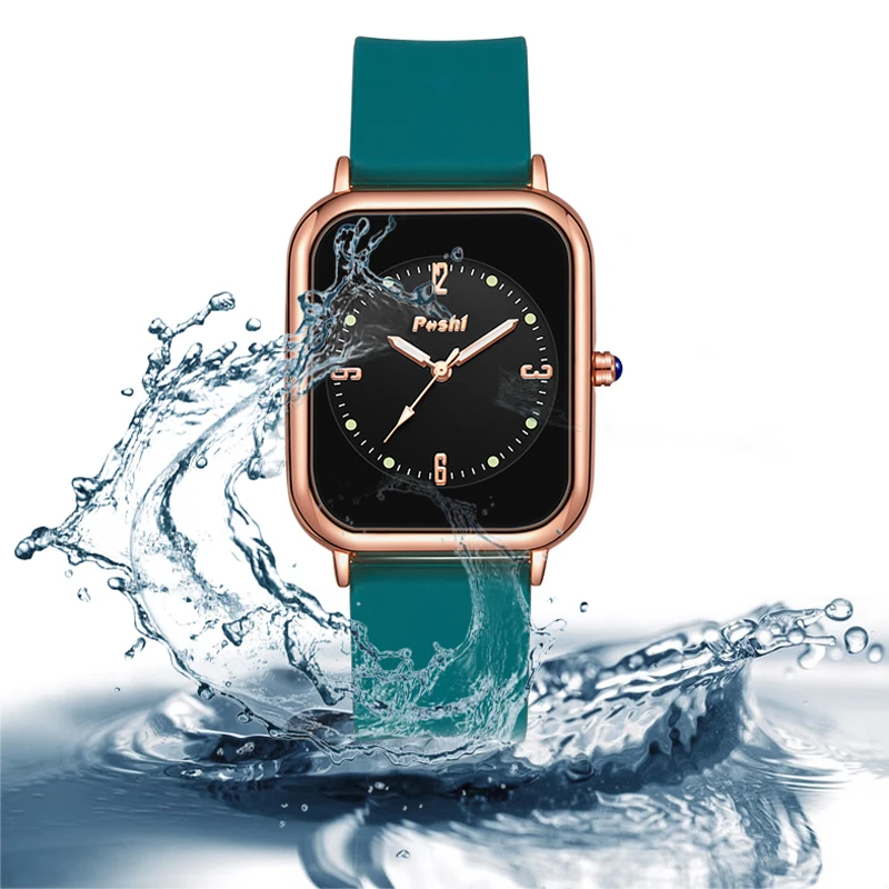 Poshi Женские Модные Кварцевые Наручные Часы 924 Силиконовый Ремешок Простой Стиль