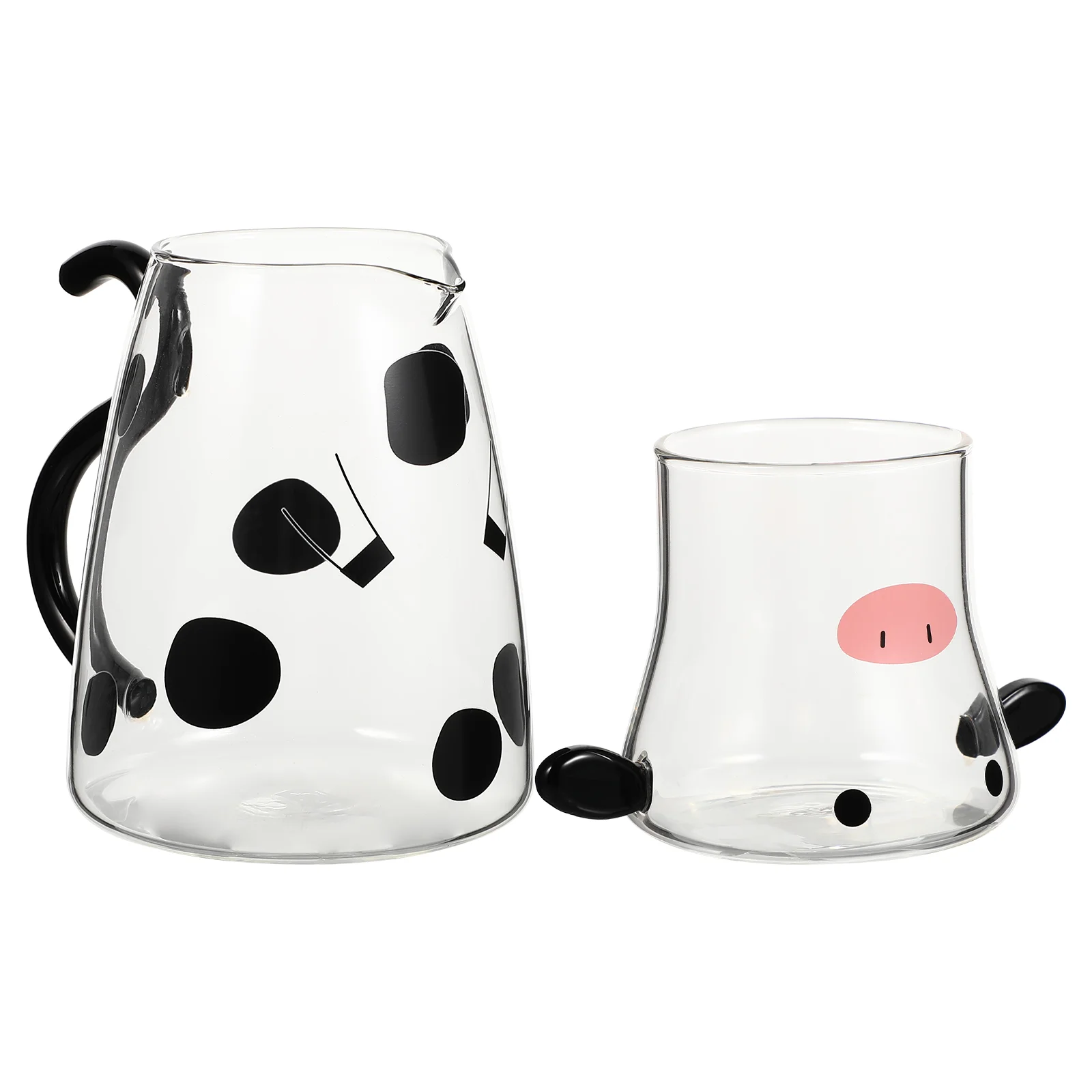 

Pitcher Waterwith Jug Tea Kettlecup Bedside Lidcow Set Cold Beverage Nightpitchers Pot Iced Coffeehot Cups Lids Bottle Cute
