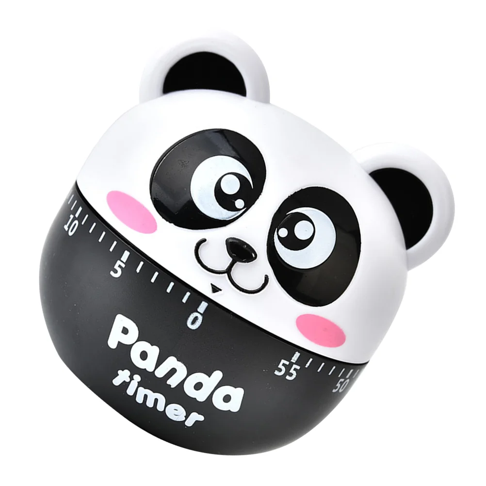 

Adorable Timer Creative Panda Shaped Clock Plastic Student Time Manager Kitchen Baking Timer for Home Kitchen Students (Black)