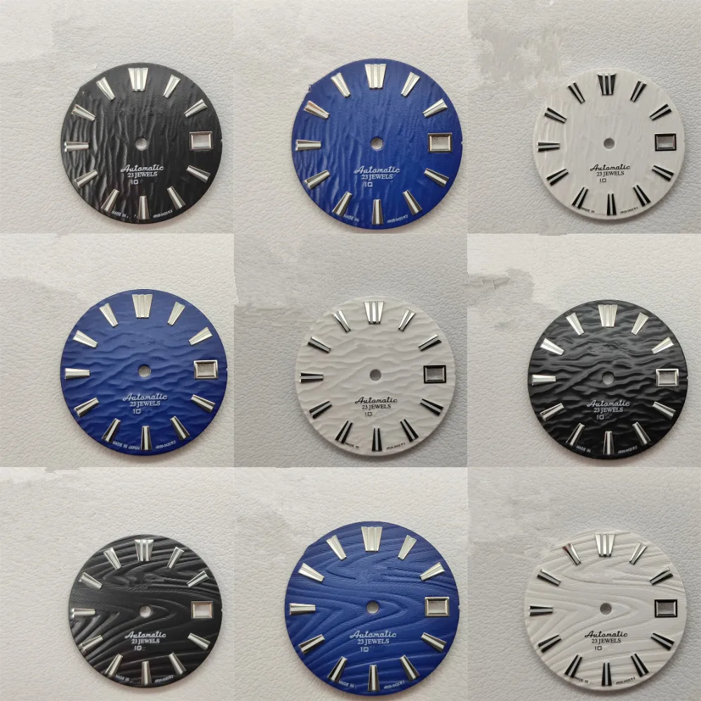 

S Logo Dial NH35 Movement with Ice Blue Luminous Face Nh36 Dial Watch Maker Tools Cadran Nh35 S Logo Watch Skx007/SUB Dial