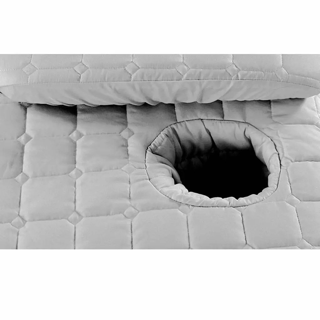 

2x Massage Cosmetic Table Valance Sheet Cover with Hole +Gray