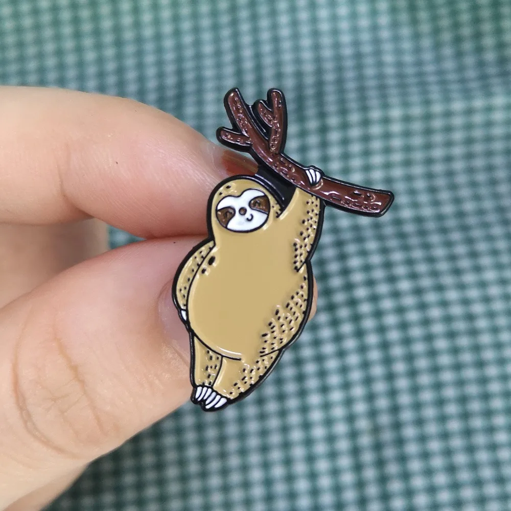 

Cute Animal Brooches Creative Sloth Series Metal Badge Fashion Bag Accessories Women's Jewelry Clothing Decorations Gifts