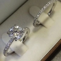 simple zircon couple ring wish pop jewelry fashion mens and womens engagement ring