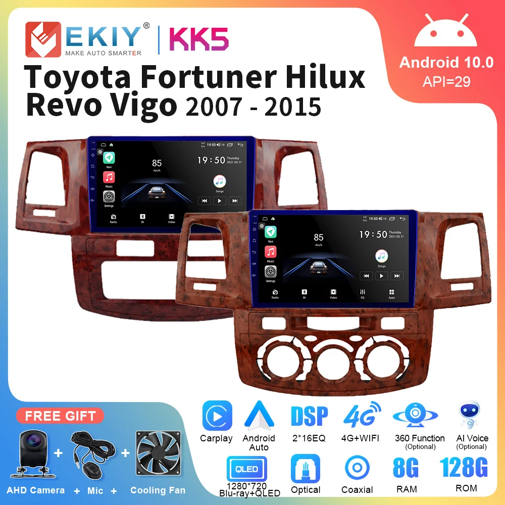 

EKIY KK5 Car Radio For Toyota Fortuner Hilux Revo Vigo 2007-2015 Multimedia Video Player Carplay Navigation GPS Android 10 2din